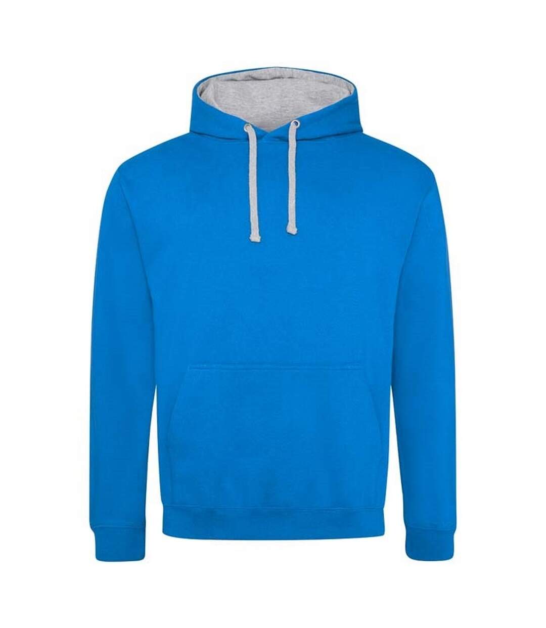 Sweat À Capuche Varsity Adulte Bleu Saphir Gris Chiné Awdis-1
