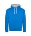 Sweat À Capuche Varsity Adulte Bleu Saphir Gris Chiné Awdis-1