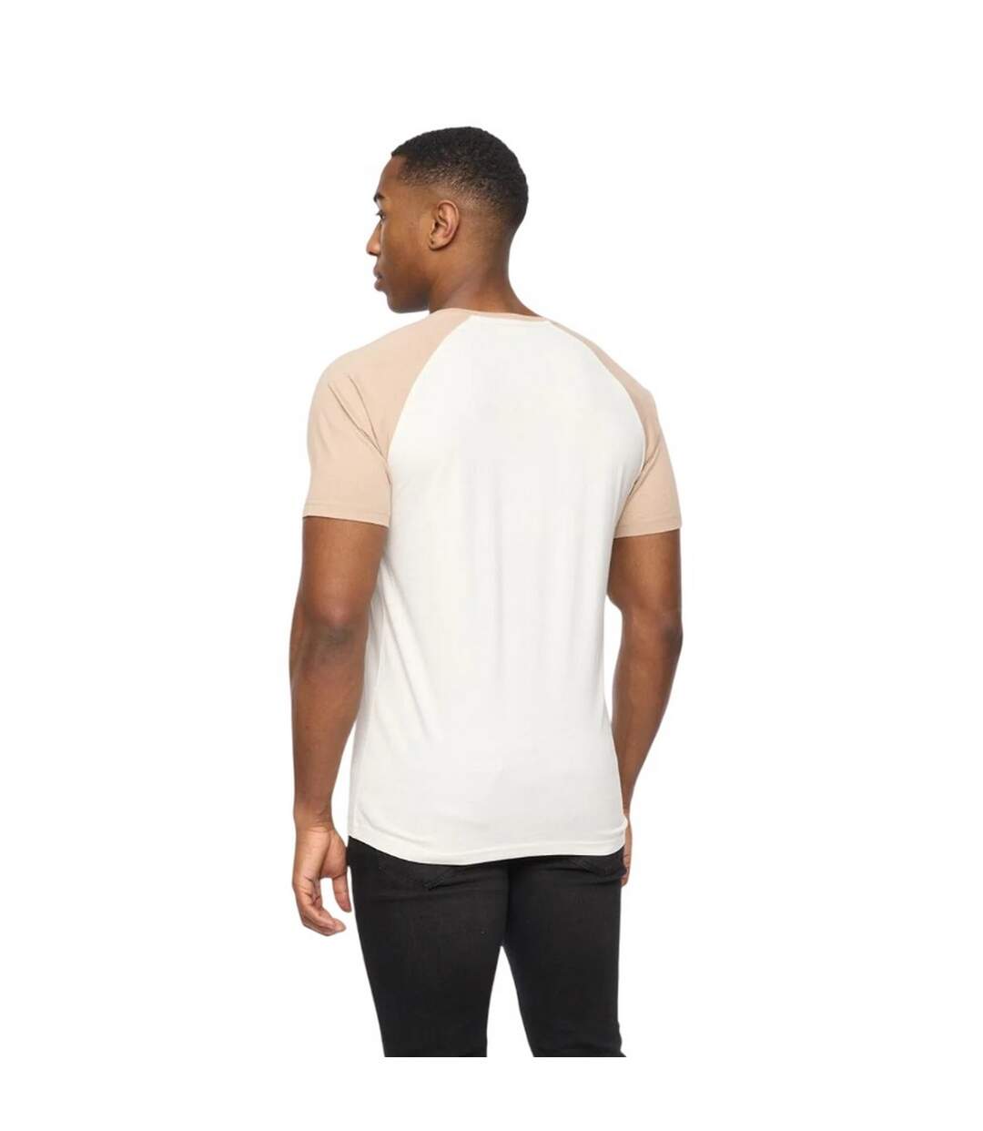 Mens meza t-shirt off white/stone Crosshatch-2