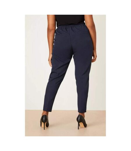 Womens/ladies elasticated plus ankle grazer trousers navy Dorothy Perkins