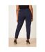 Womens/ladies elasticated plus ankle grazer trousers navy Dorothy Perkins