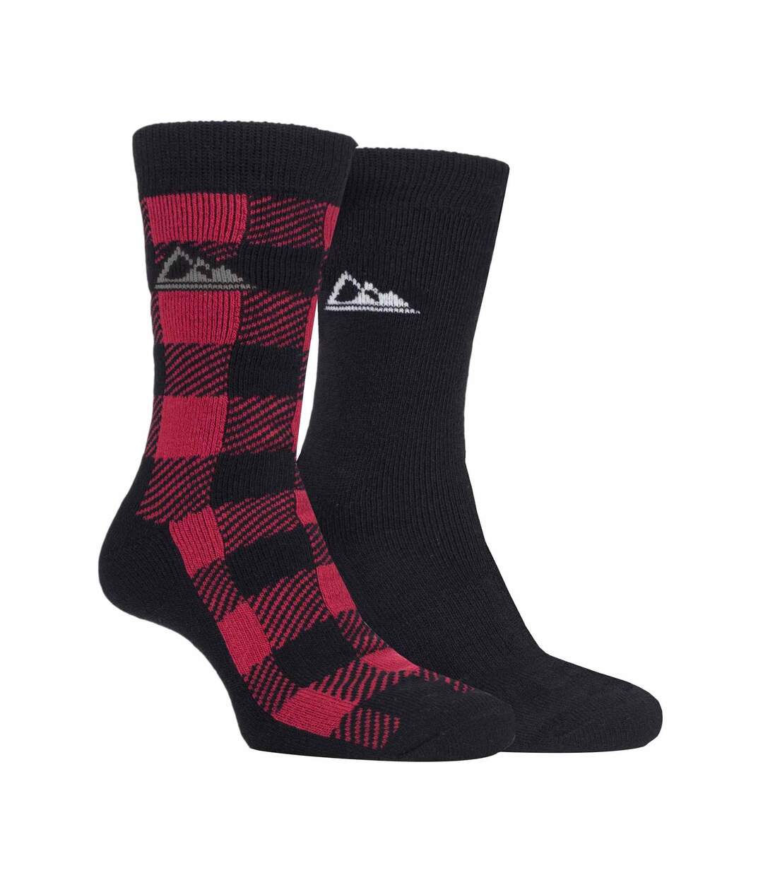 2 Pack Mens Thick Cushioned Patterned Winter Warm Thermal Boot Socks for Hiking-1