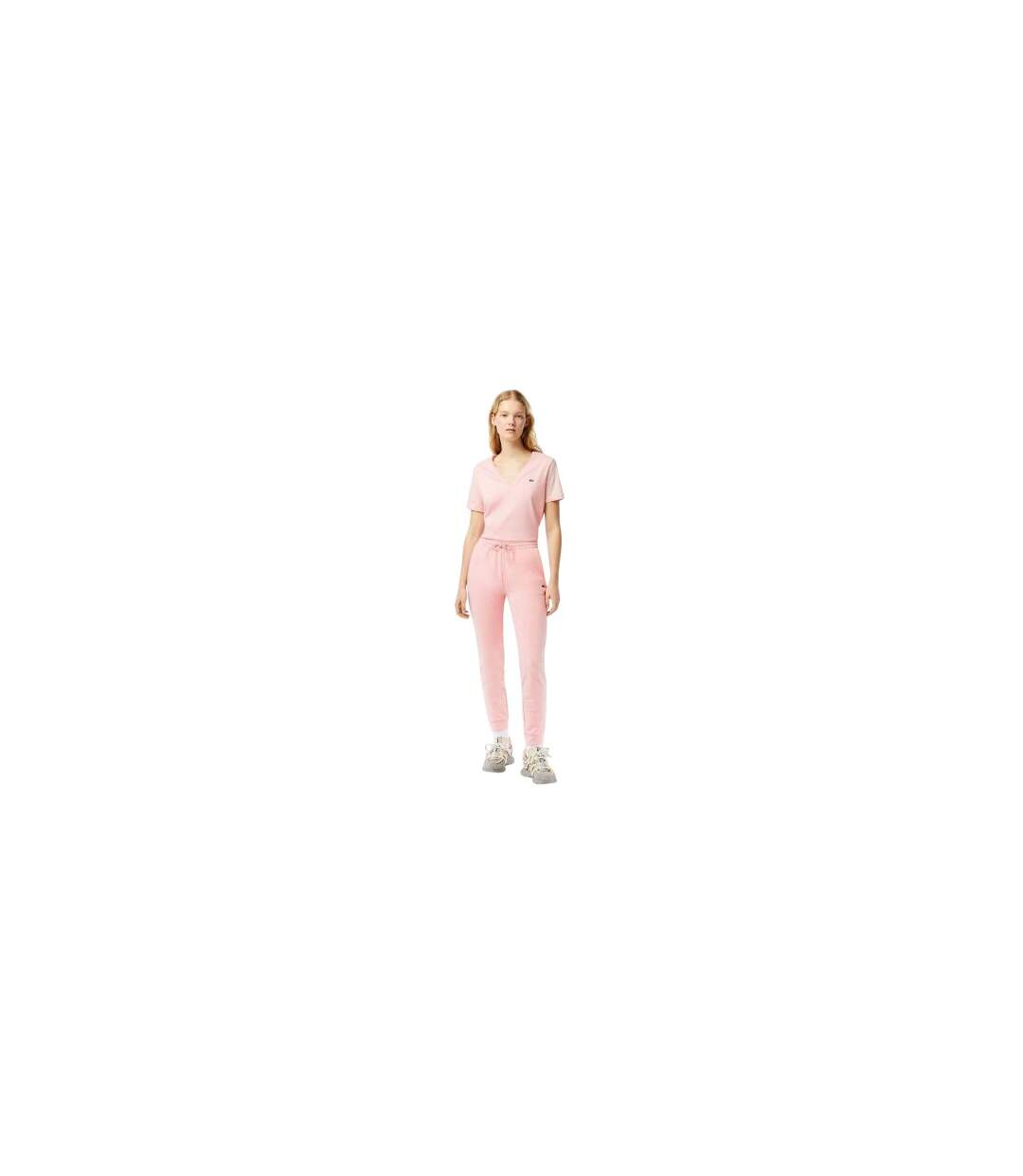 Womens/ladies Polycotton Joggers Pink Lacoste-1