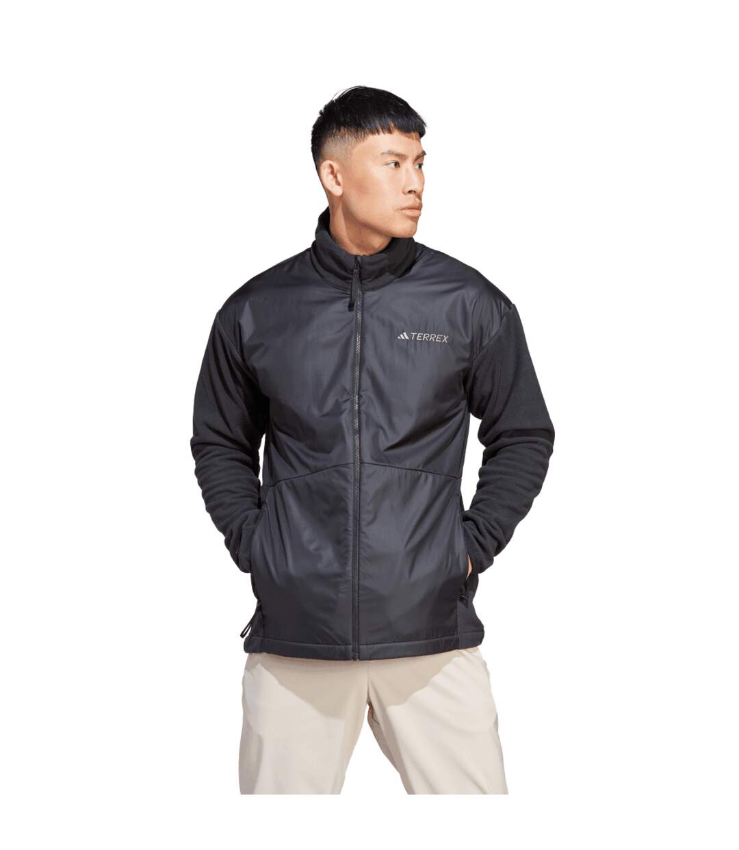 Mens Terrex Multi Wind Resistant Fleece Jacket Black Adidas-1