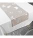 Nappe & Chemin de Table Euphoria 140x250cm Blanc & Noisette-1