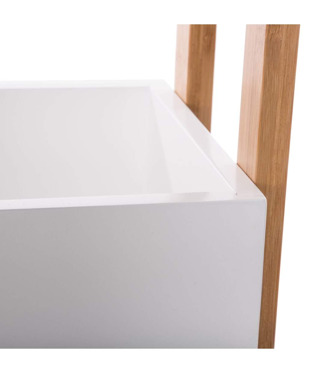 Desserte en bambou 3 niveaux Lea - L. 38 x H. 80 cm - Blanc-2