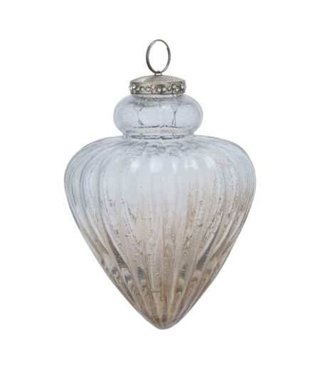 Ombre collection fluted bauble one size coffee Hill Interiors