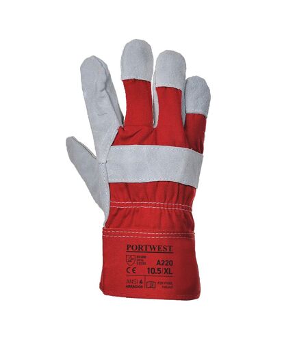 Unisex adult a220 premium chrome leather rigger gloves xl red Portwest