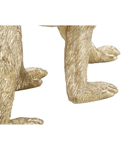 Statuette Déco Mère & Enfant Singe 29cm Or