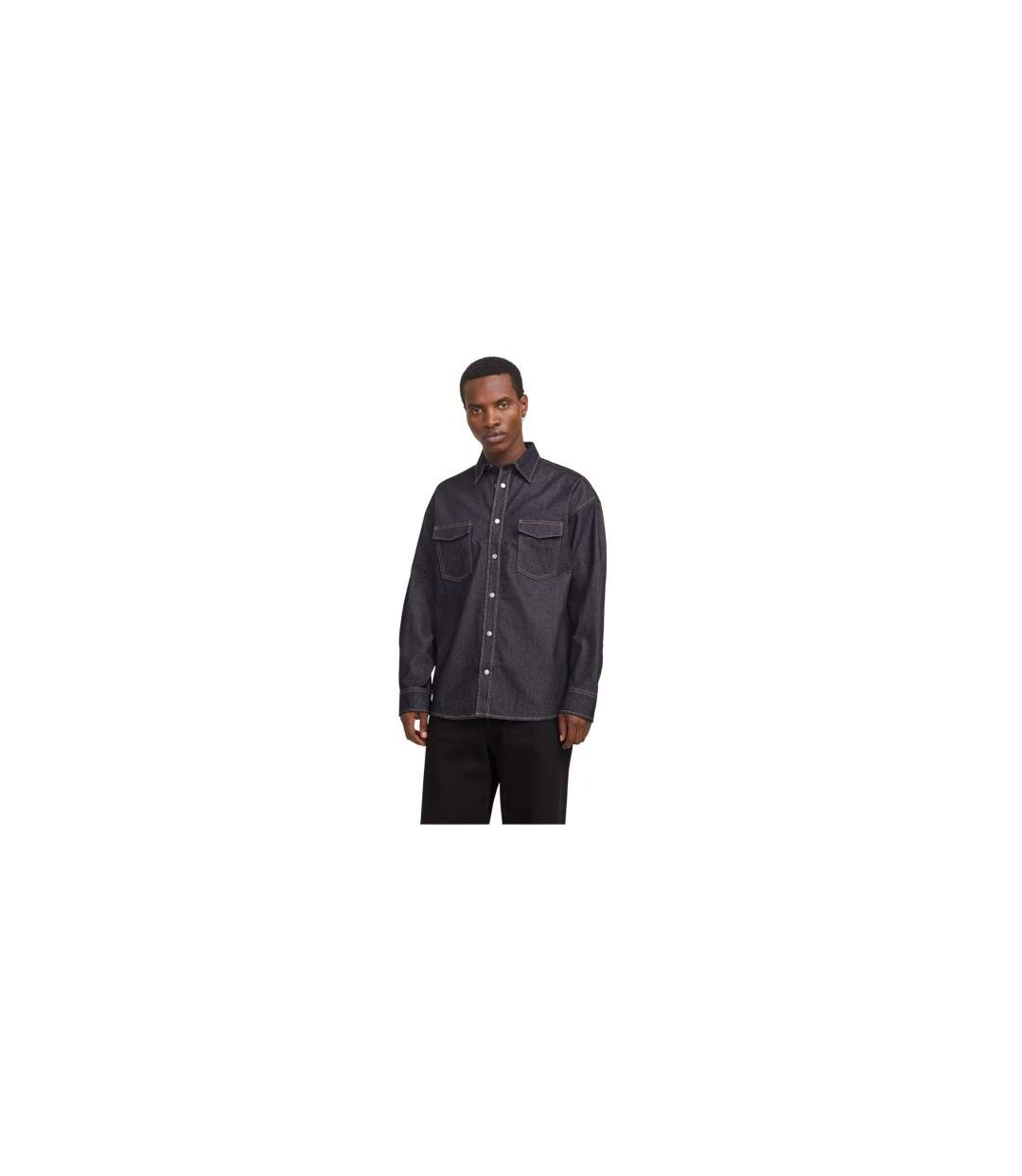 Mens Regular Shirt Dark Denim Jack And Jones-1