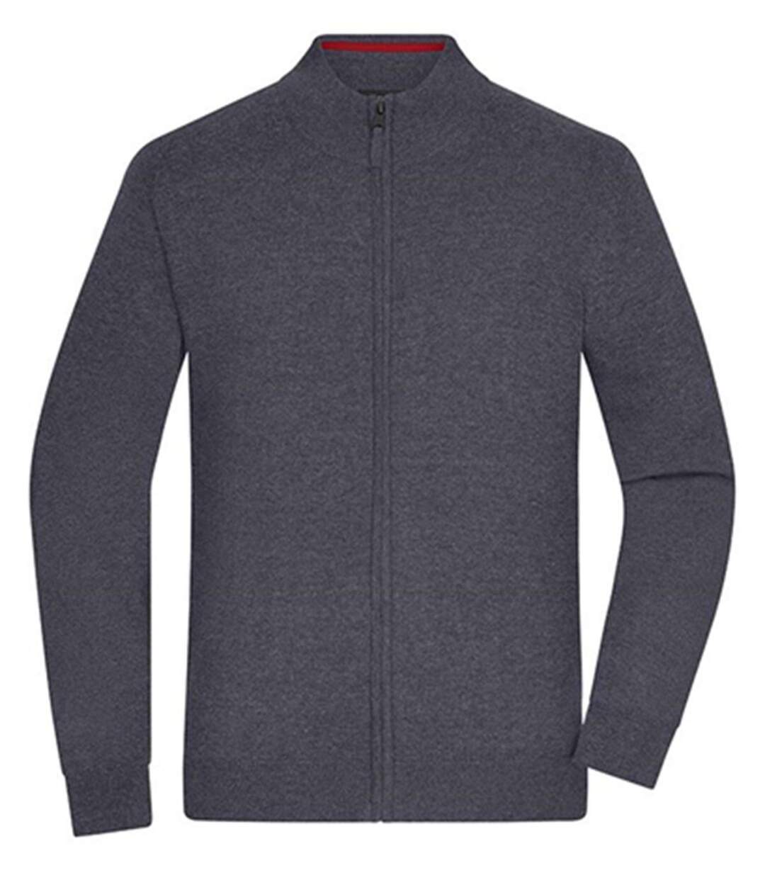 Gilet zippé - Homme - JN1326 - gris anthracie mélange