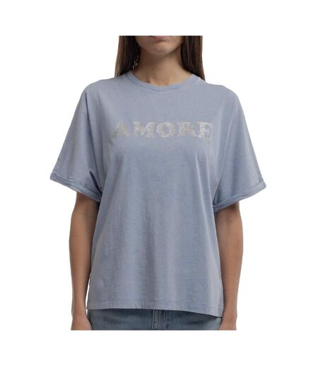 T-Shirt bleu femme teddy smith glitter
