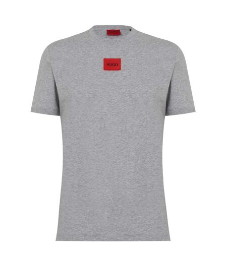 Mens Diragolino Chest Logo T-shirt Grey Hugo