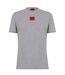 Mens Diragolino Chest Logo T-shirt Grey Hugo-1