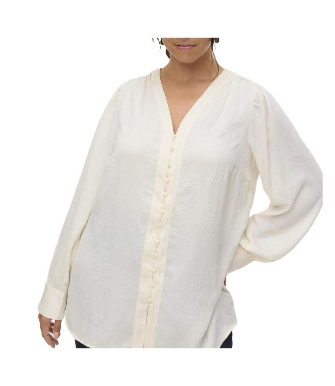 Chemise beige femme vero moda fasana-1