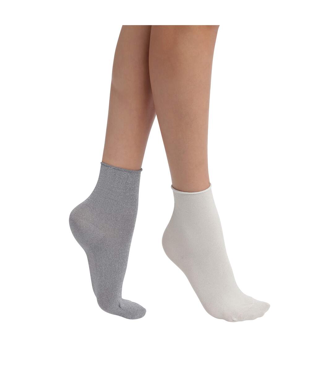 Lot de 2 paires de mi-chaussettes coton Mode-1