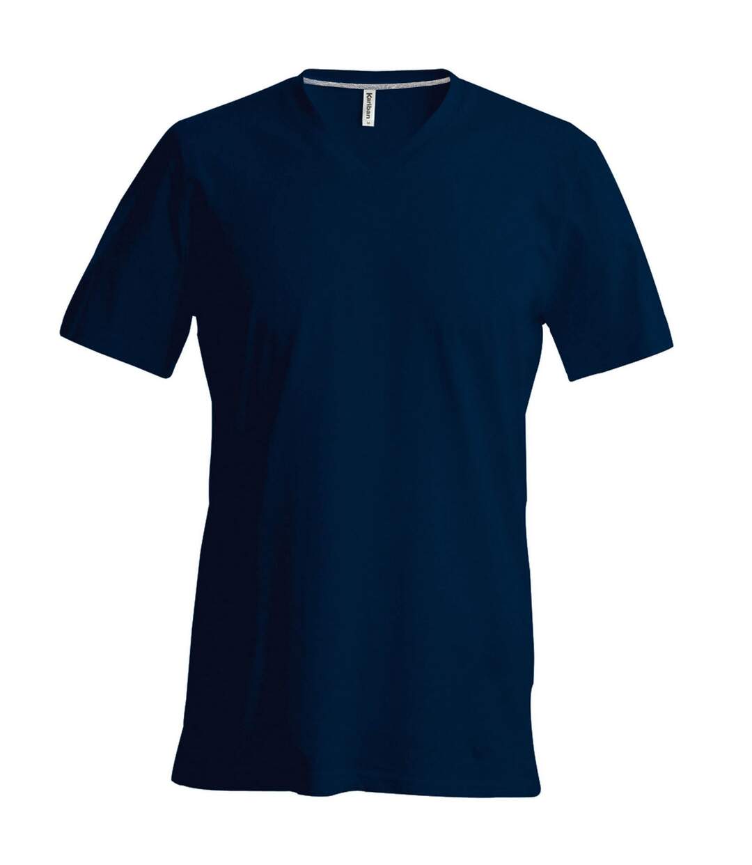 T-shirt à manches courtes et col en v coupe cintrée  pour homme bleu marine Kariban