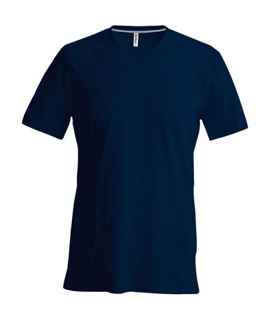 Kariban Mens Short Sleeve V Neck Slim Fit T-Shirt (Navy) - UTRW707