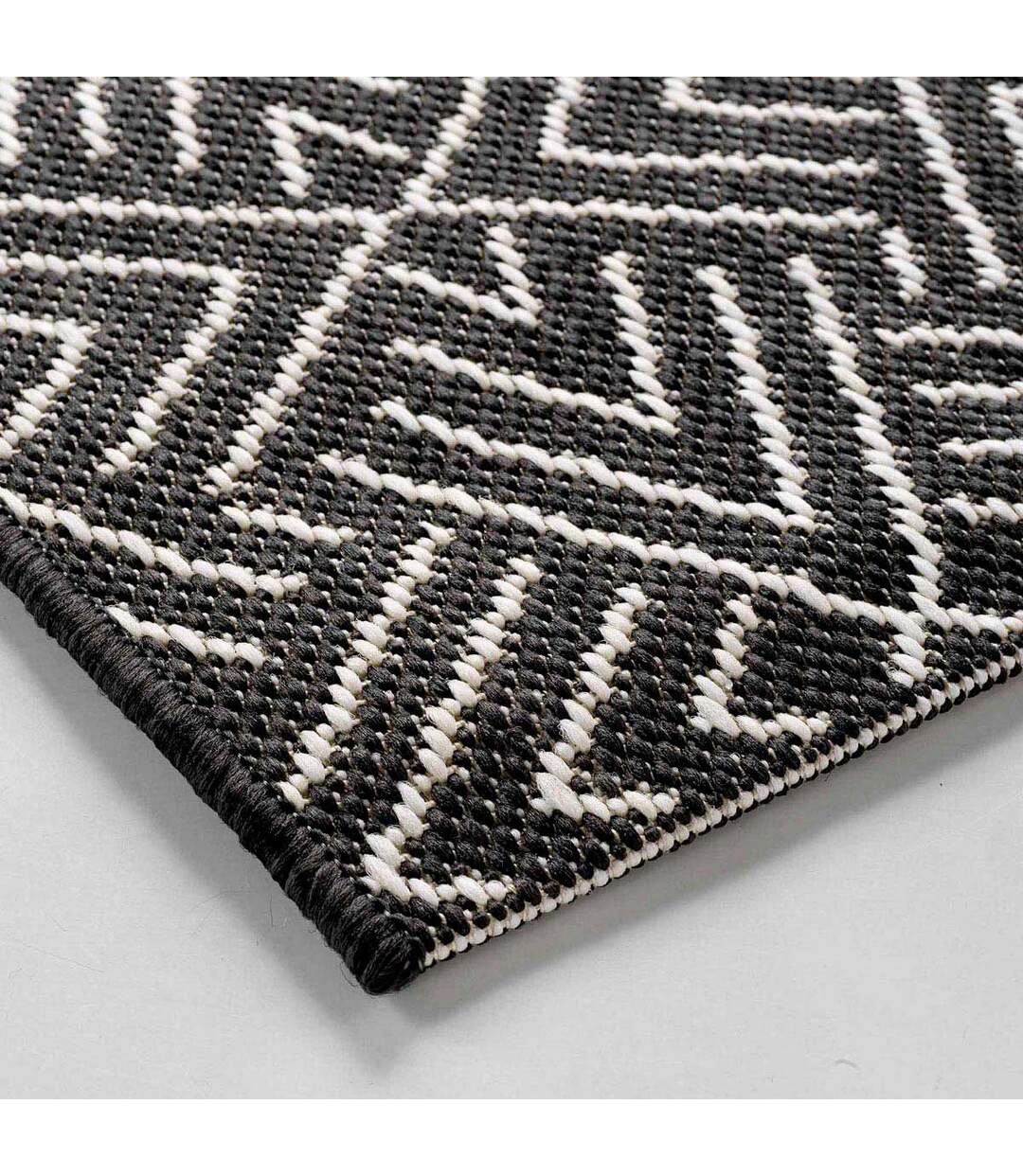 Tapis Tissé Déco Aztek 80x150cm Noir-2