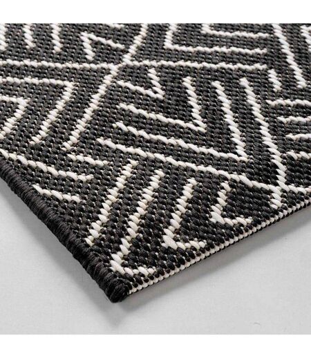 Tapis Tissé Déco Aztek 80x150cm Noir
