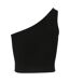 Womens/ladies Asymmetric Cropped Top Black Urban Classics-2