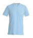 Kariban Mens Short Sleeve V Neck Slim Fit T-Shirt (Sky Blue)