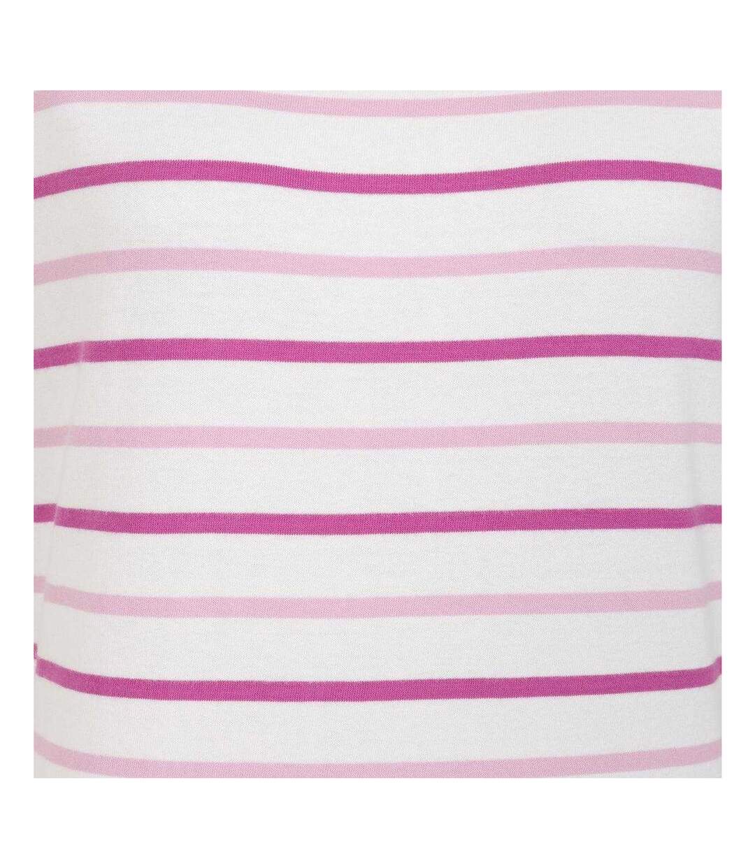 T-shirt Motif/style Blocs De Couleurs En Rayures Breton Femme Rose Lazy Jacks-3