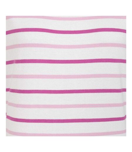 T-shirt Motif/style Blocs De Couleurs En Rayures Breton Femme Rose Lazy Jacks