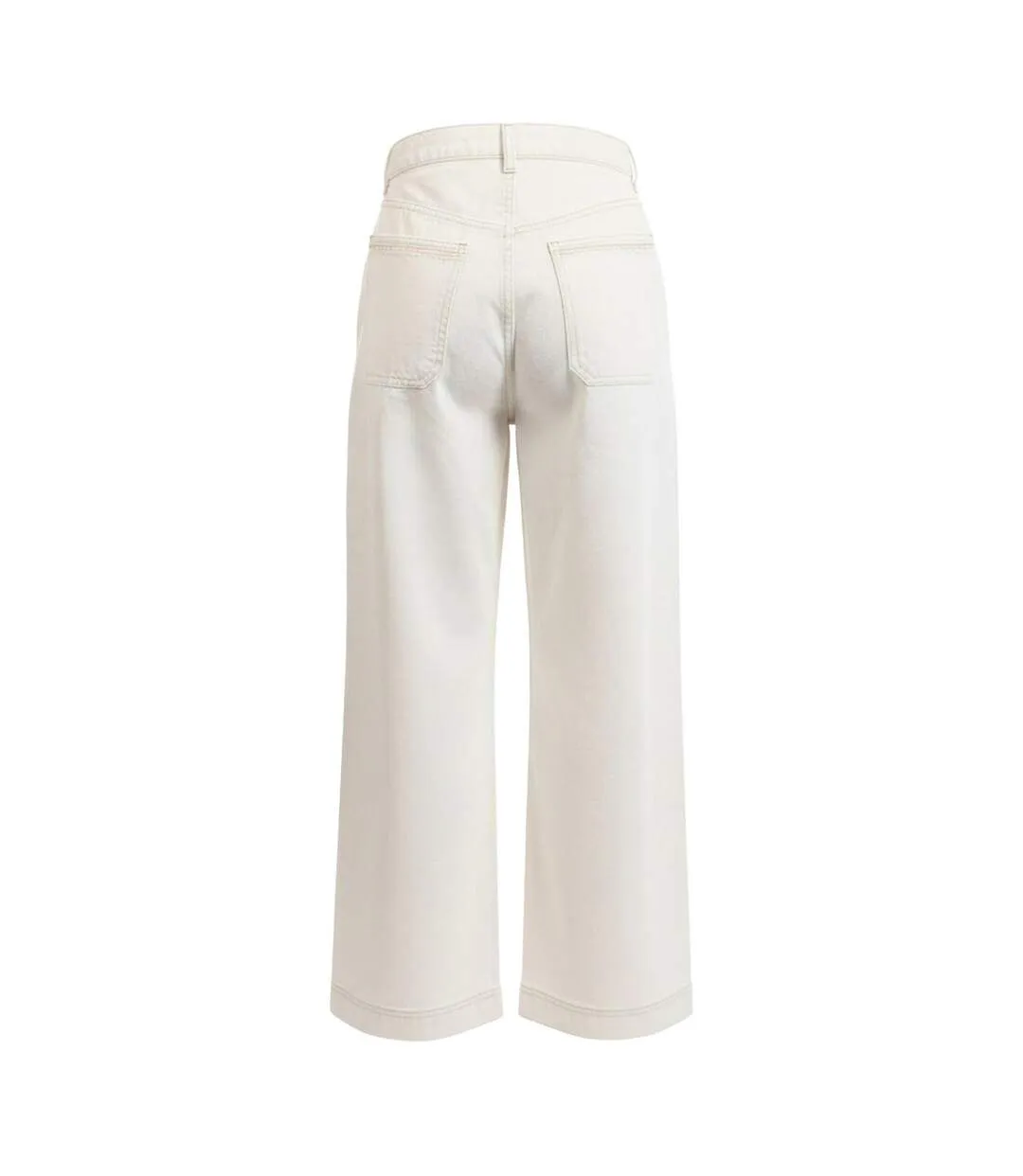 Womens/ladies Marlene Cotton Wide Leg Jeans Natural Boss-2