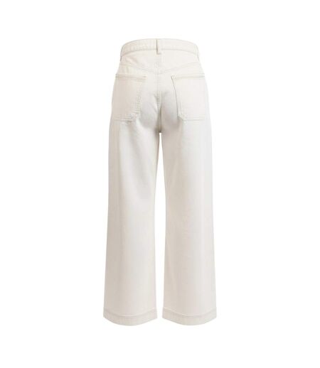 Womens/ladies Marlene Cotton Wide Leg Jeans Natural Boss