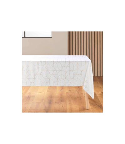 Nappe Antitache Louxor 140x240cm Blanc & Or