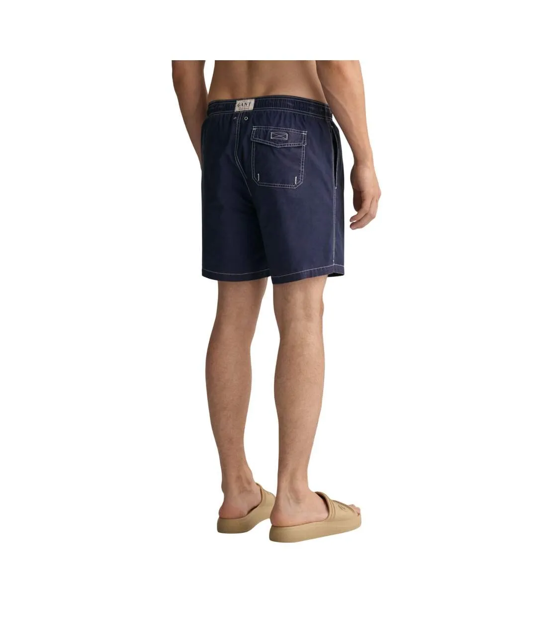 Mens Plain Classic Swim Shorts Blue Gant-3