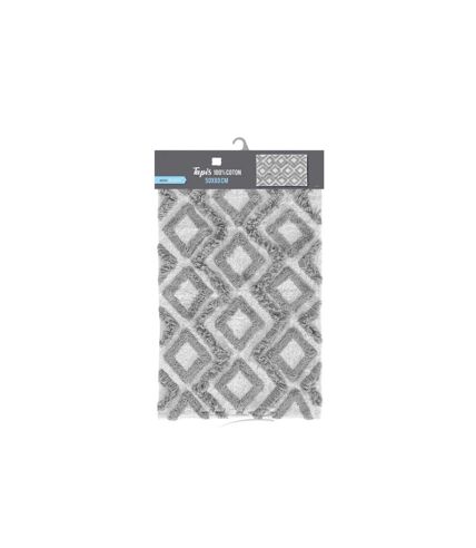 Tapis de Salle de Bain Ikatis 50x80cm Blanc & Gris