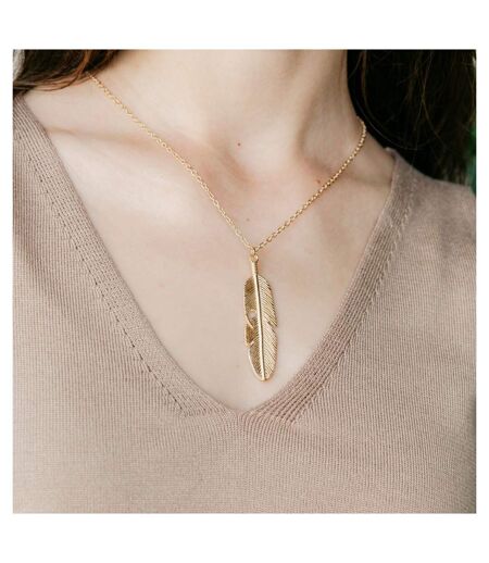 Large Silver Feather Leaf Charm Dainty Statement Pendant Necklace