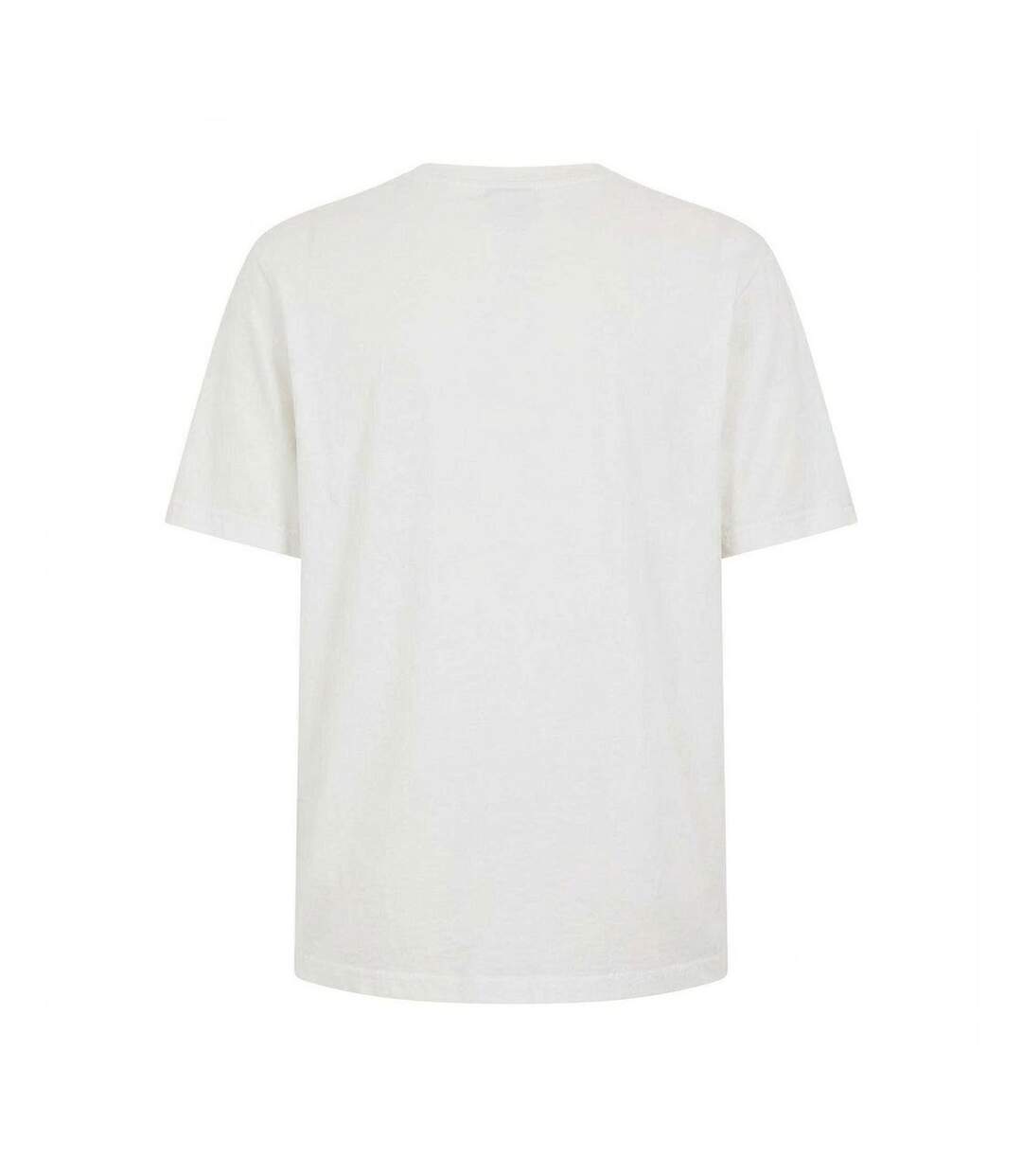 Mens Embroidered Logo Cotton T-shirt White Maison Kitsuné-2