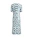 Womens/ladies everly floral midi dress washed blue Weird Fish-2