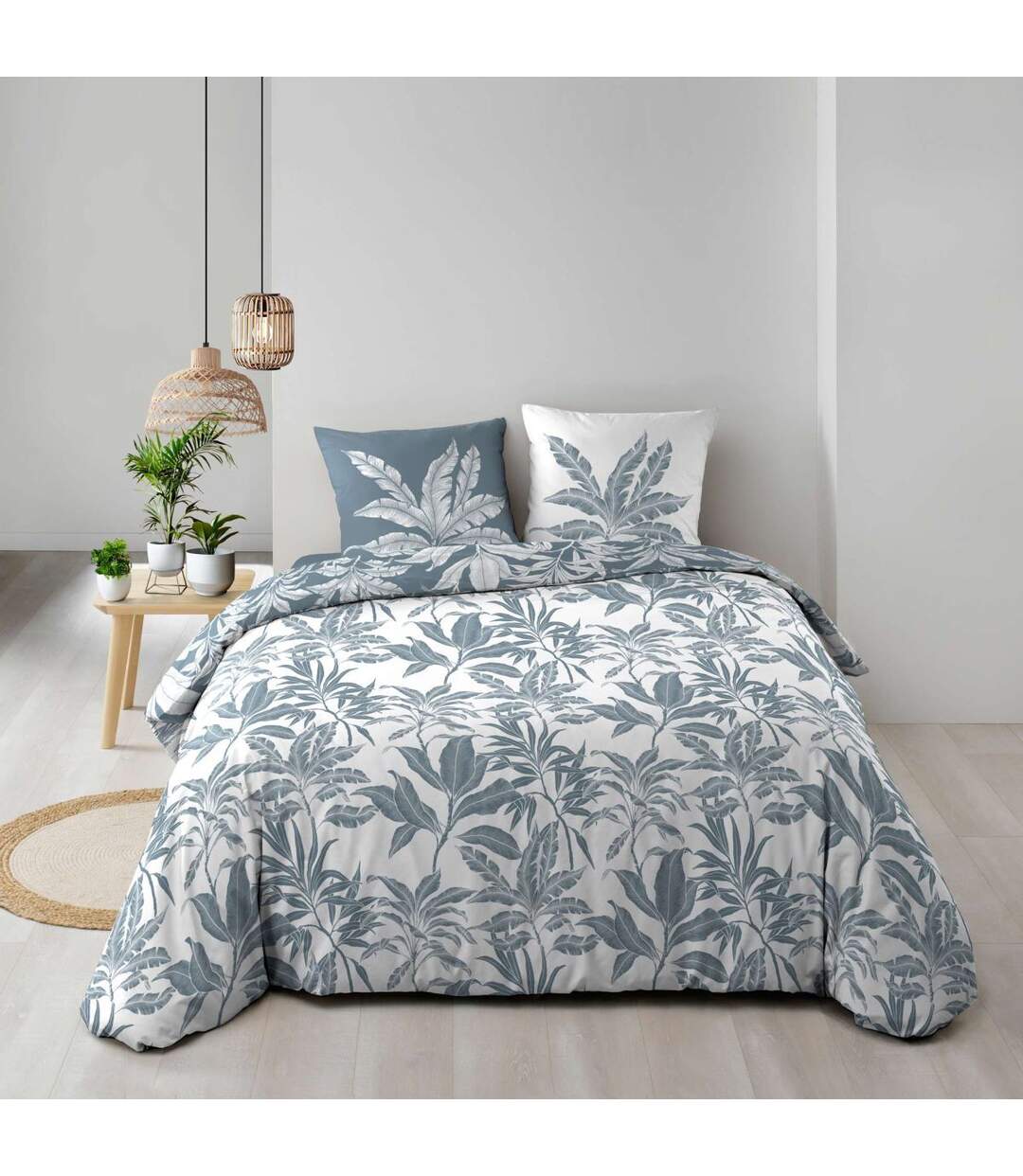 Parure de Lit Réversible 3 Pièces Hera 240x220cm Bleu-4