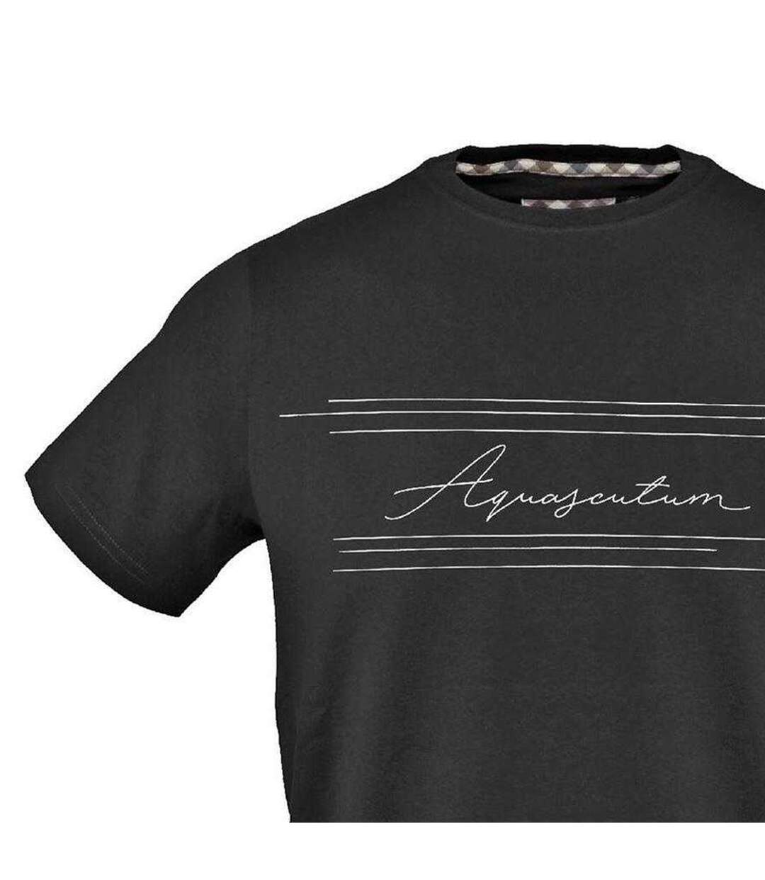 T-shirt Motif/style Lettrage Homme Noir Aquascutum-4