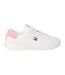 Womens/ladies Script Leather Trainers Ecru Pink Tommy Jeans-1