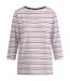 T-shirt Manches ¾ Motif/style Rayures Contrastées Farren Femme Blanc À Rayures Trespass-1