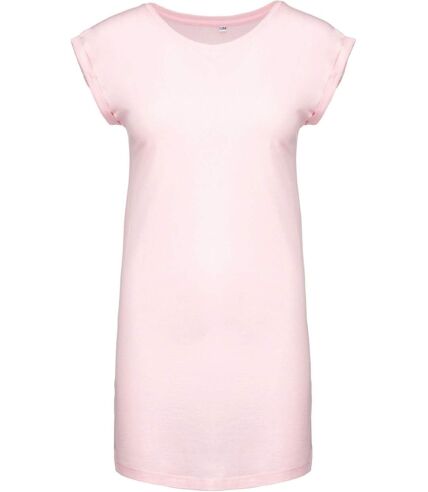 Robe t-shirt col rond manches courtes - K388 - rose - femme