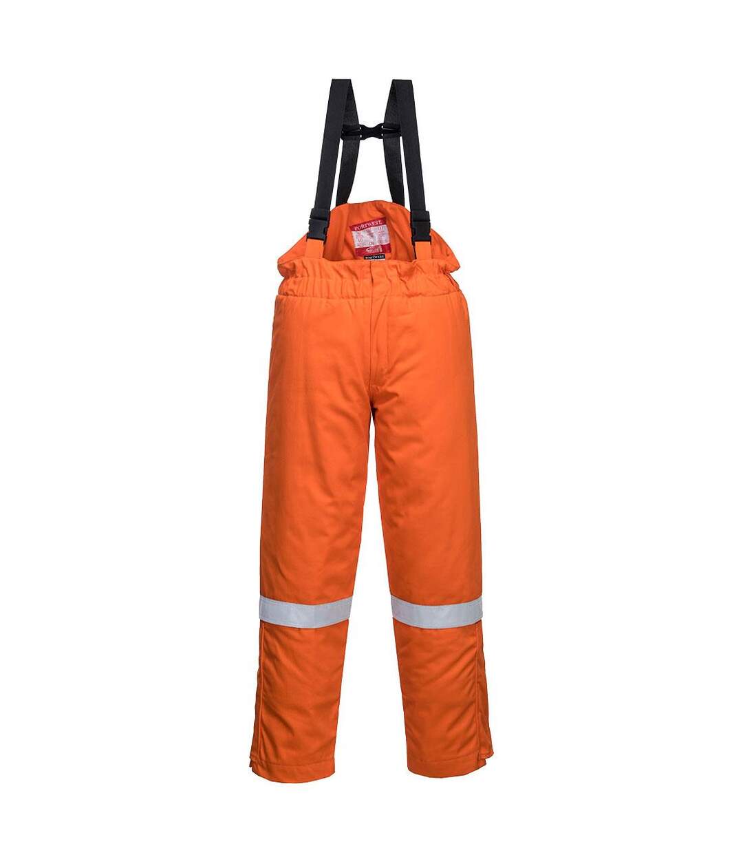 Mens flame resistant anti-static winter salopettes orange Portwest-1