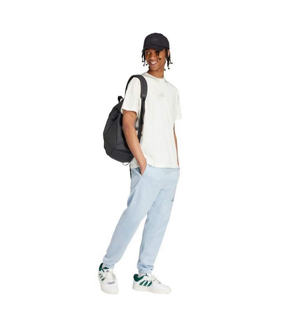 T-shirt Style Logo Brodé All Homme Blanc Adidas-4