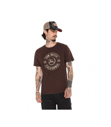 T-shirt col rond en coton homme avec Logo Log8 Marron Vondutch