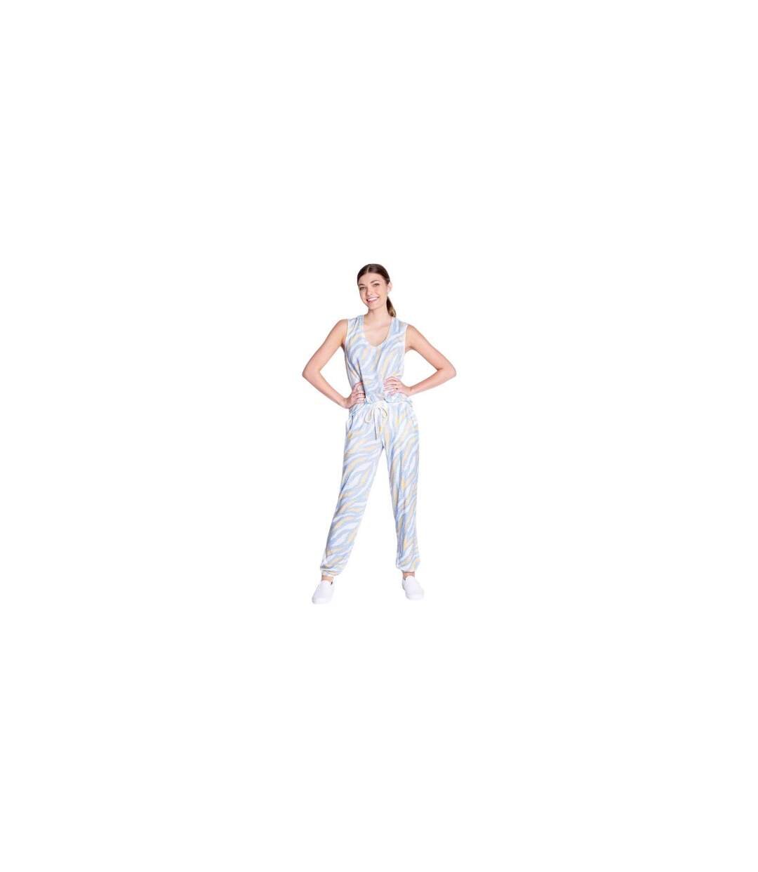 Pantalon De Jogging Motif/style Imprimé Tigre Femme Bleu Clair PJ Salvage-1