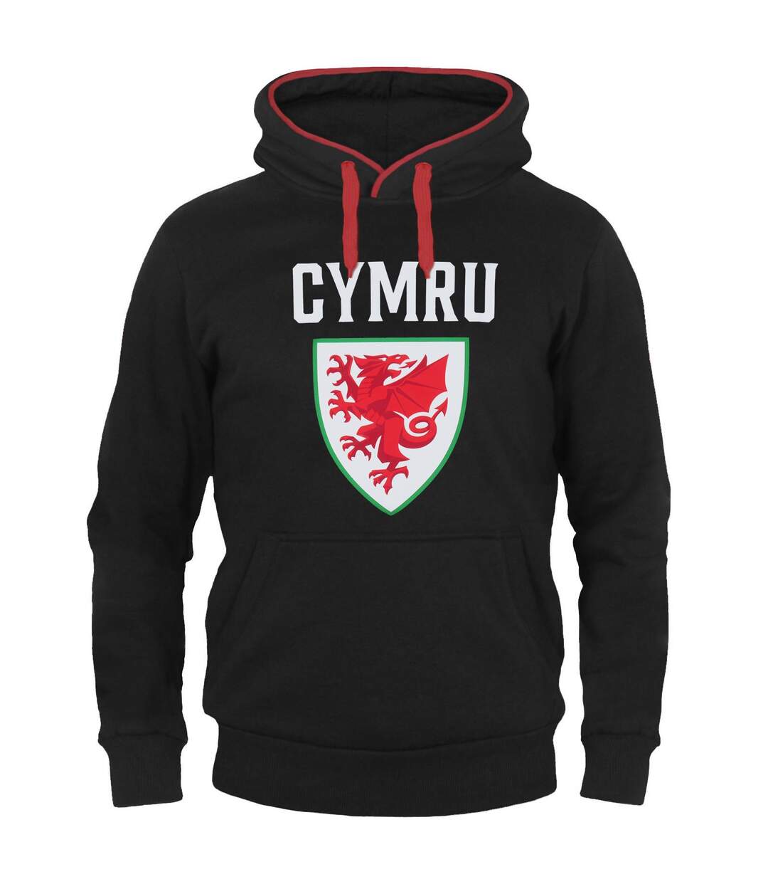 Mens Graphic Fleece Hoodie Black FA Wales-3