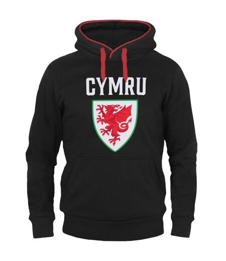 Mens Graphic Fleece Hoodie Black FA Wales