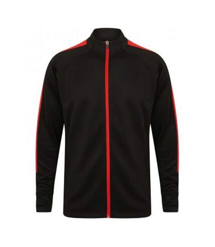Finden And Hales Mens Knitted Tracksuit Top (Black/Red) - UTPC3354