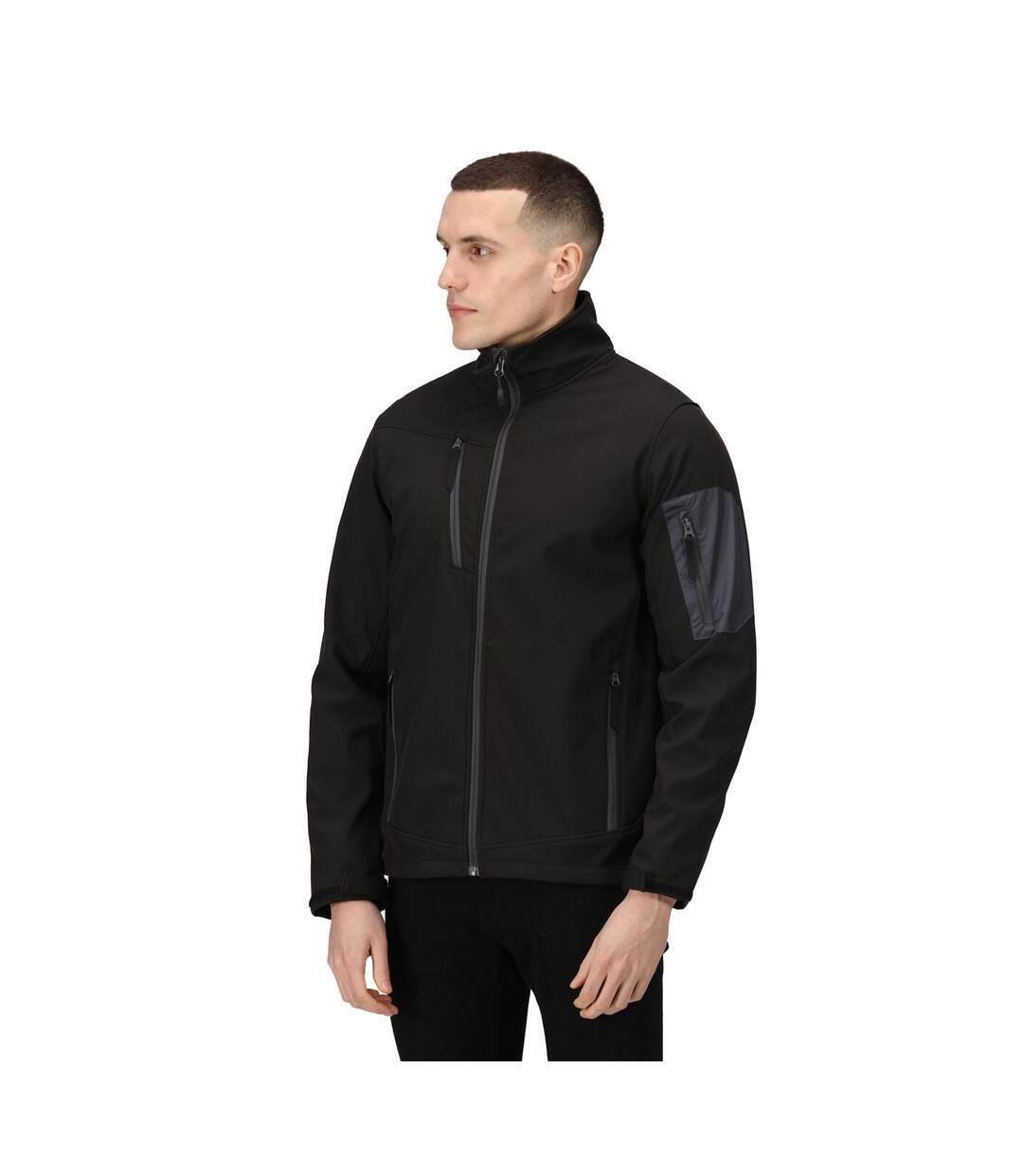 Veste Softshell Arcola Homme Noir Gris Phoque Regatta-1