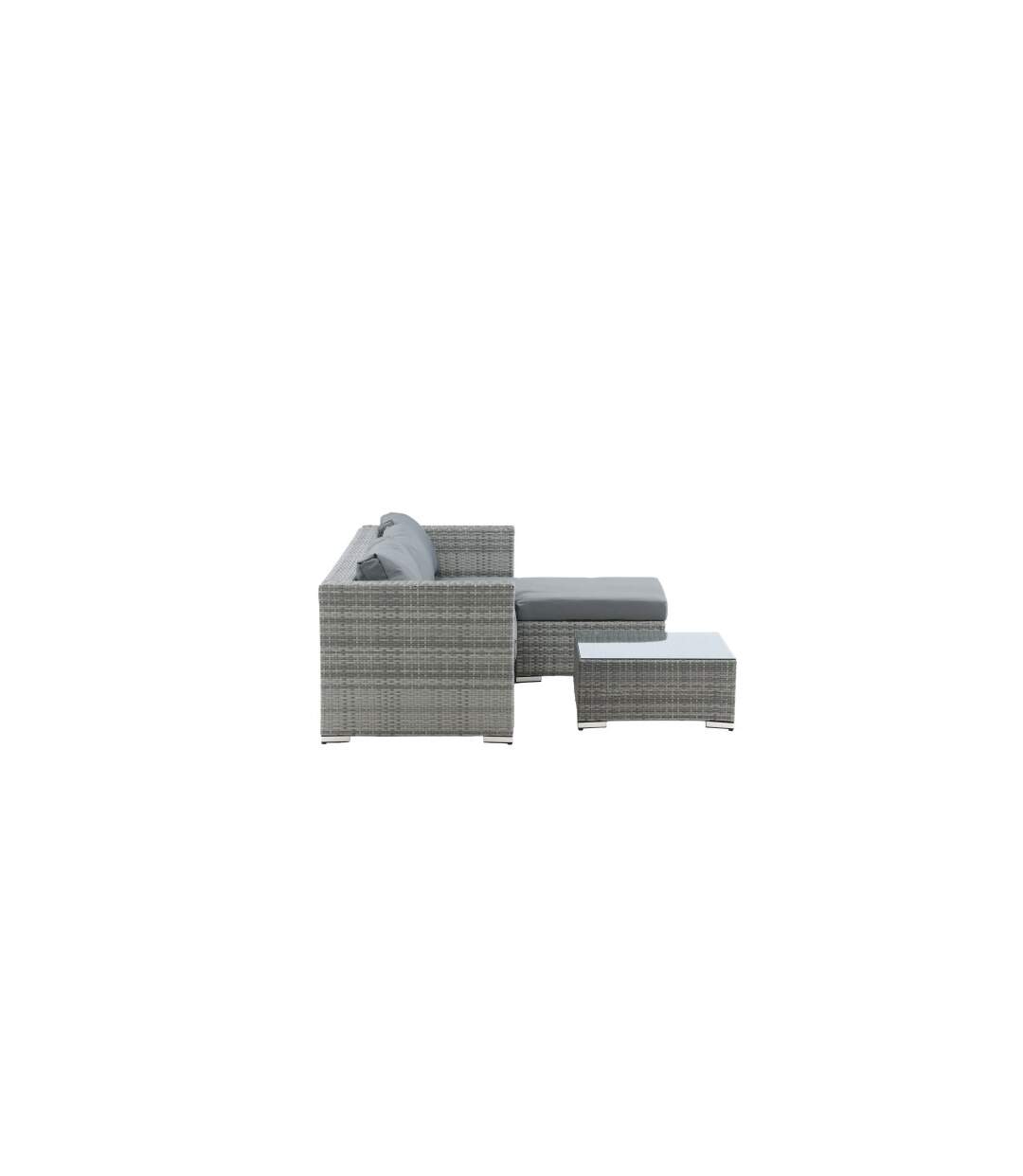 Salon d'Angle de Jardin Rotterdam 202cm Gris-3